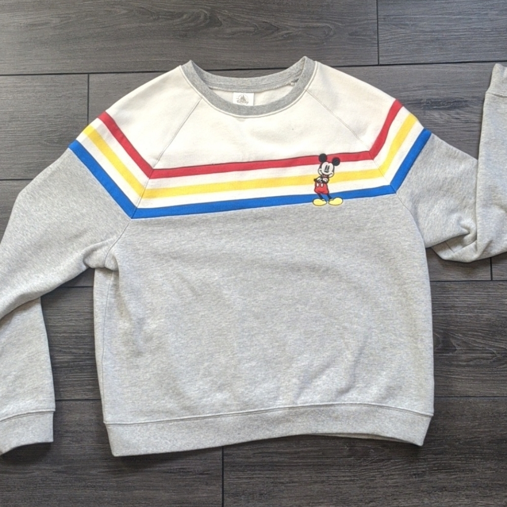 GRAY MICKEY MOUSE SWEATSHIRT CREWNECK SIZE large & XL. - Picture 1 of 7